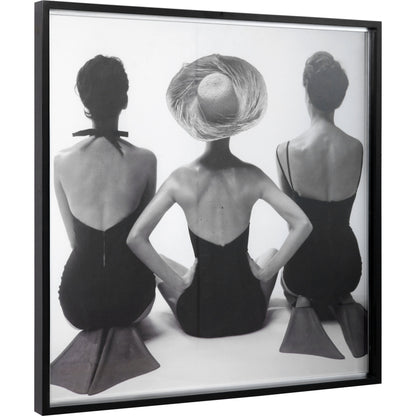 Ladies' Swimwear, 1959 Fashion Print by Uttermost in multi. Made from pine, glass, mdf, paper in a coastal style.