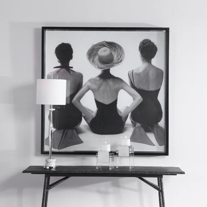 Ladies' Swimwear, 1959 Fashion Print by Uttermost in multi. Made from pine, glass, mdf, paper in a coastal style.