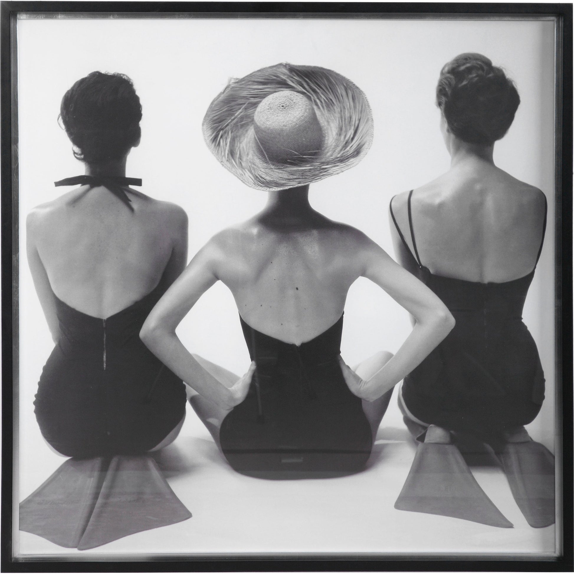 Ladies' Swimwear, 1959 Fashion Print by Uttermost in multi. Made from pine, glass, mdf, paper in a coastal style.