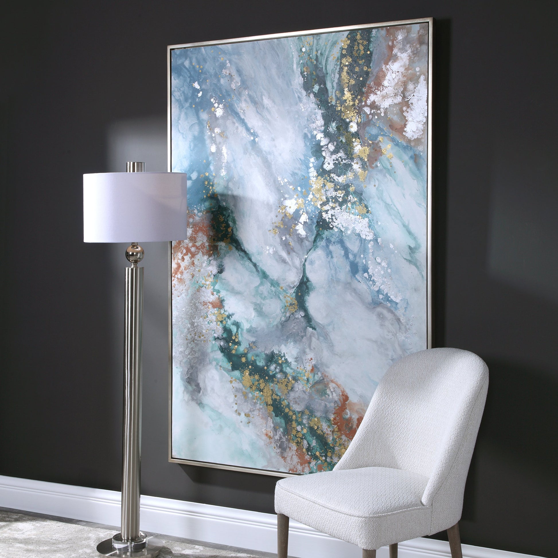 Mercury Hand Abstract Art by Uttermost in multi. Made from pine, canvas, acrylic in a modern style.