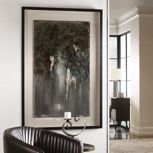 Rustic Patina Grande Abstract Art by Uttermost in multi. Made from pine, mdf, glass, acrylic in a modern style.