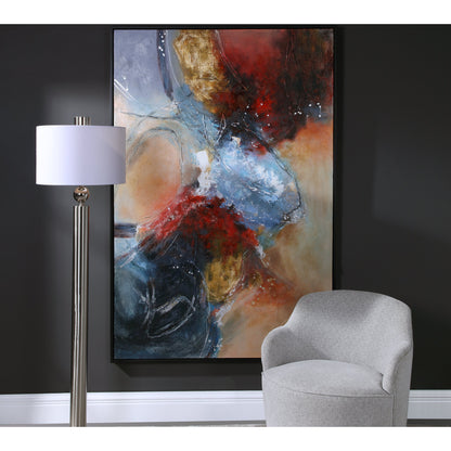 Summer Sunset Abstract Art by Uttermost in multi. Made from canvas, pine wood, acrylic in a modern style.