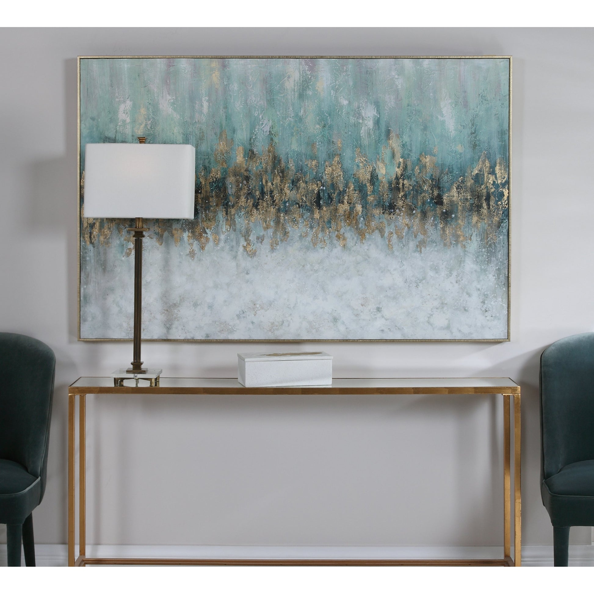 Divide Hand Painted Art by Uttermost in multi. Made from fir wood, canvas, pu frame in a modern style.