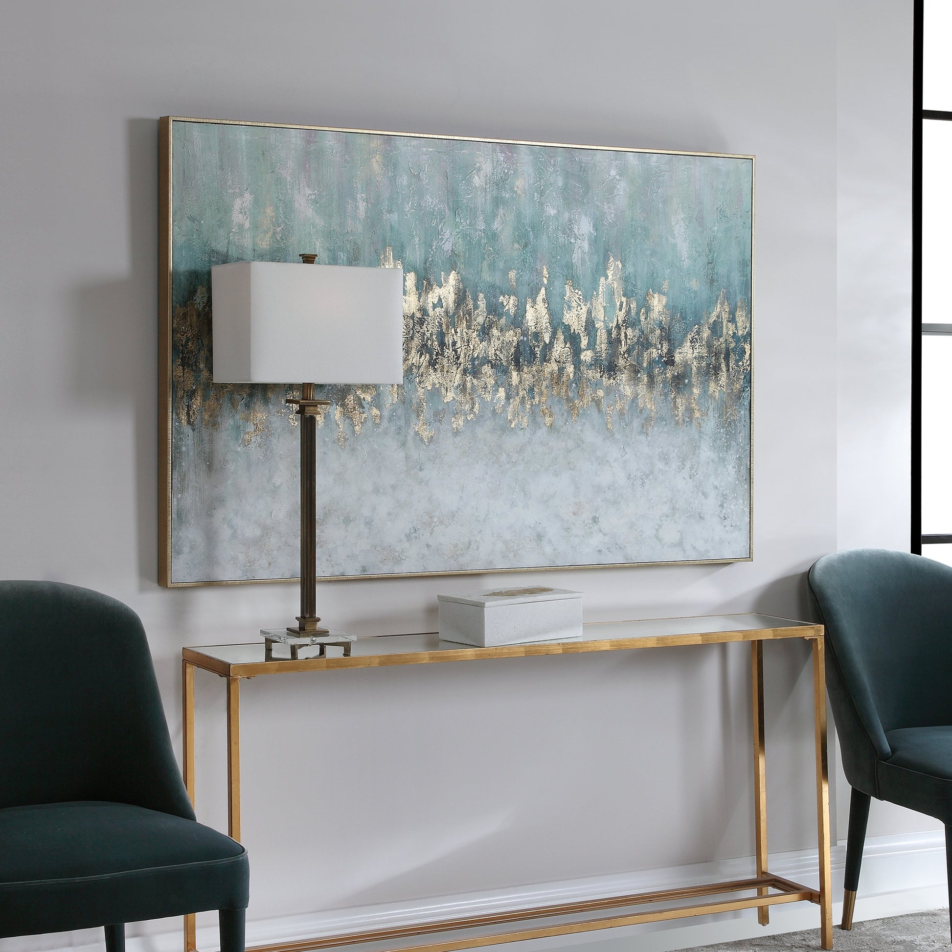 Divide Hand Painted Art by Uttermost in multi. Made from fir wood, canvas, pu frame in a modern style.