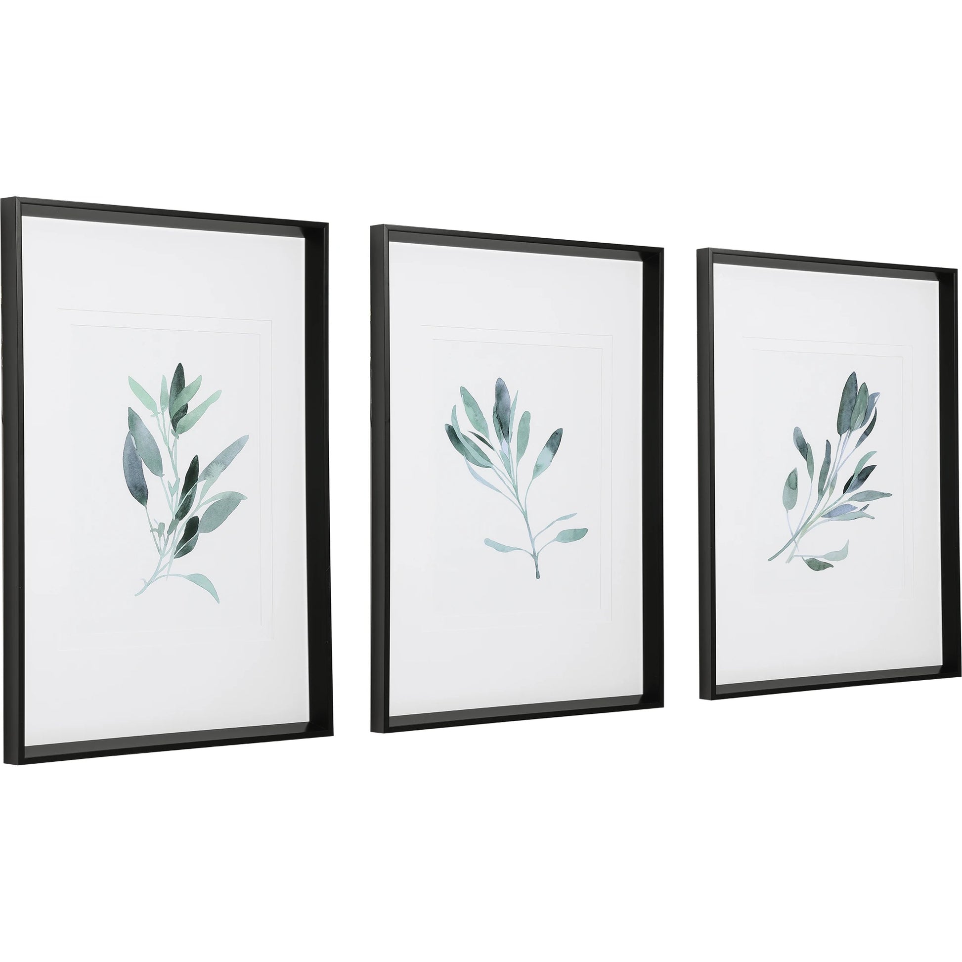 Simple Sage Watercolor Prints by Uttermost in multi. Made from plastic, glass, paper in a transitional style.