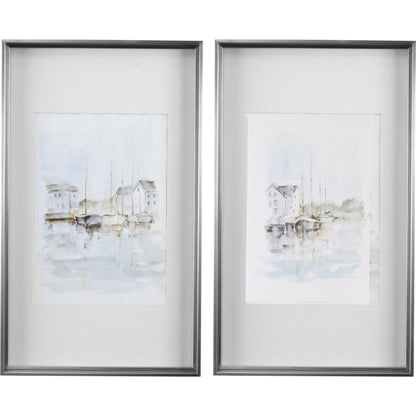 New England Port by Uttermost in multi. Made from stainless steel, mdf, glass, paper in a transitional style.