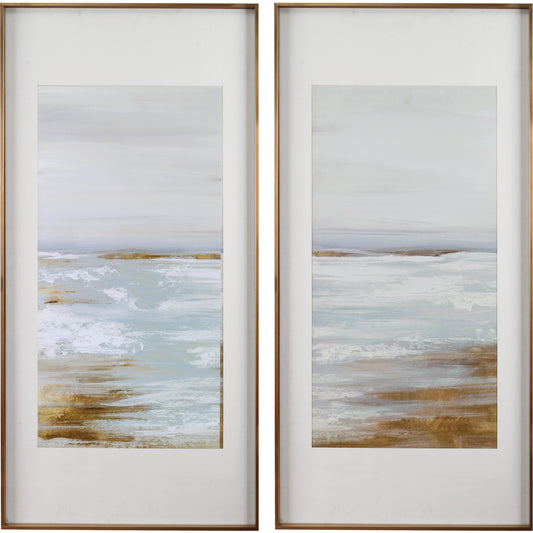 Coastline by Uttermost in multi. Made from stainless steel, mdf, glass, paper in a coastal style.