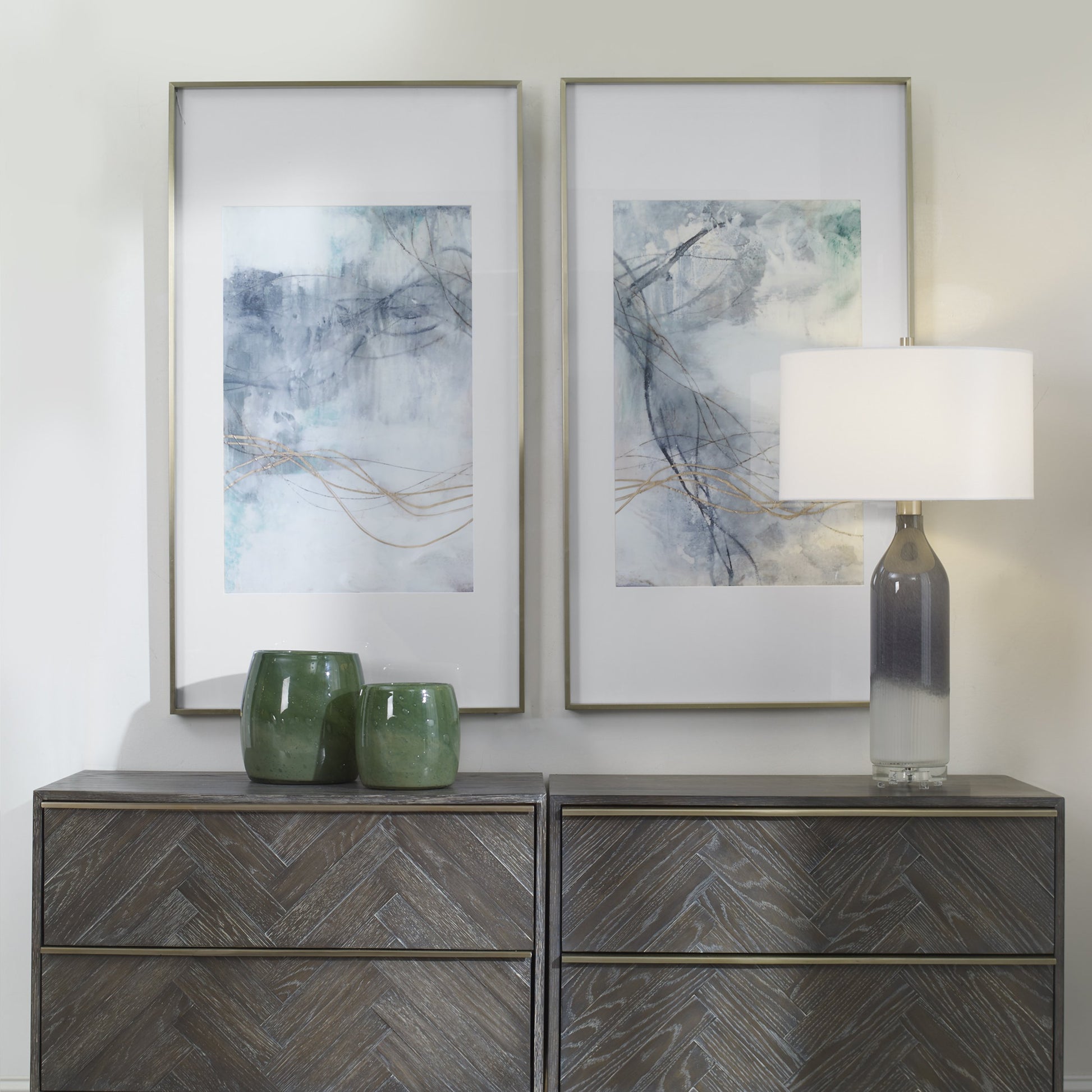 Undulating Oro by Uttermost in multi. Made from stainless steel, mdf, glass, paper in a modern style.