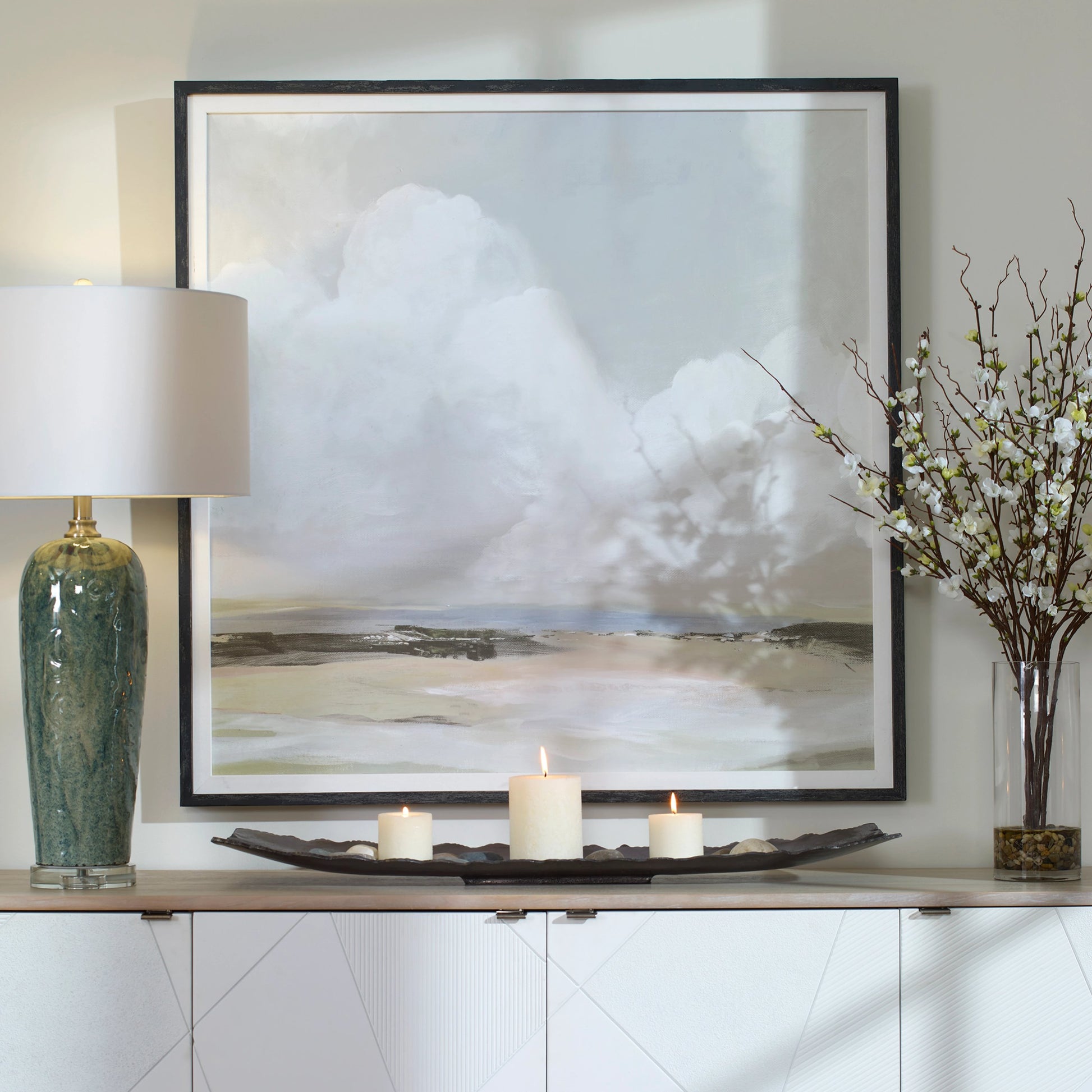 Soft Clouds by Uttermost in multi. Made from pine, mdf, linen, paper in a modern style.