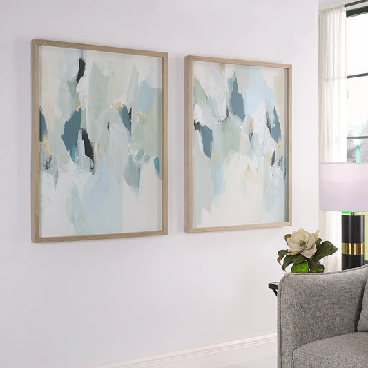 Seabreeze Framed Canvas by Uttermost in multi and gray washed. Made from pine, mdf, canvas, veneer in a modern style.