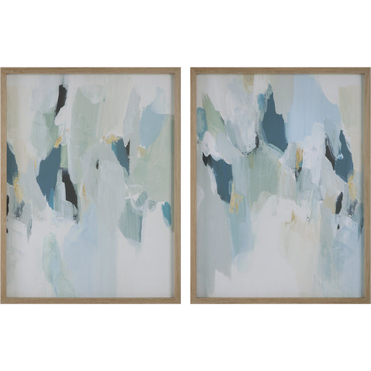 Seabreeze Framed Canvas by Uttermost in multi and gray washed. Made from pine, mdf, canvas, veneer in a modern style.
