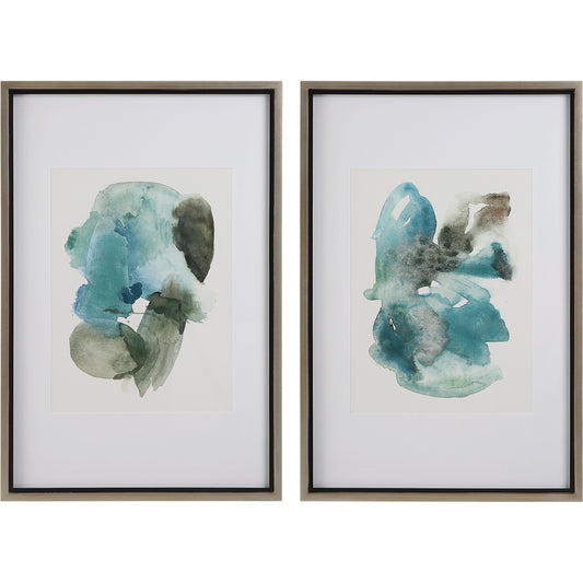 Blueprints Watercolor Prints by Uttermost in multi. Made from pine, mdf, glass, paper, veneer in a modern style.
