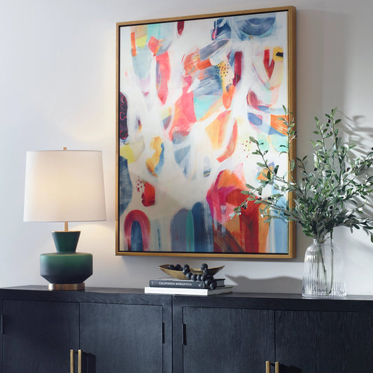 Reawaken Framed Art by Uttermost in multi and gold. Made from solid wood, canvas in a modern style.