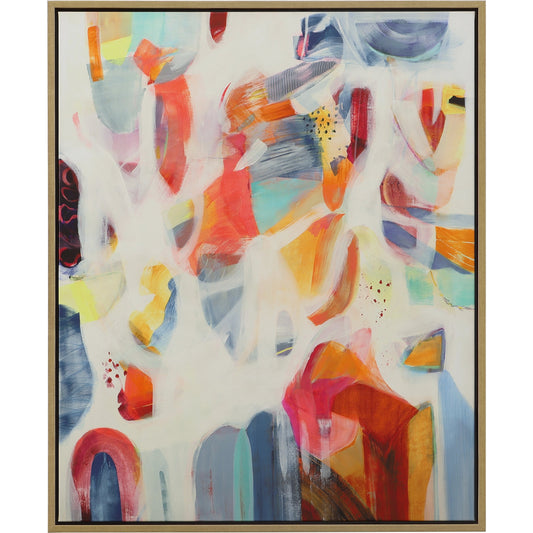 Reawaken Framed Art by Uttermost in multi and gold. Made from solid wood, canvas in a modern style.