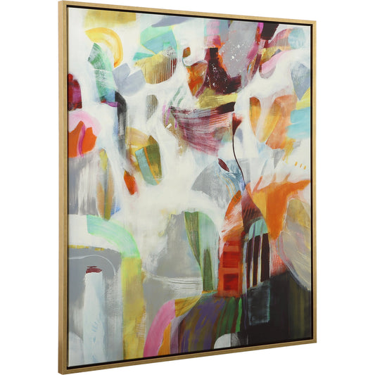 Renewal Framed Art by Uttermost in multi and gold. Made from solid wood, canvas in a modern style.