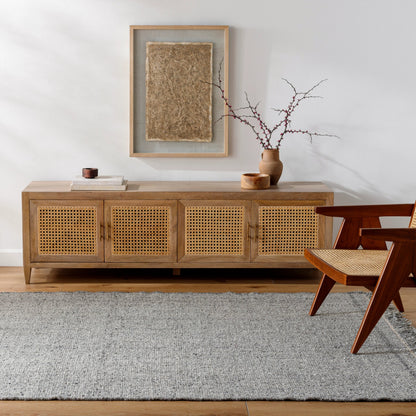 Aarhus ARU-2300 Rug by Surya in medium gray, black. Made from face: 100% wool in a unique style.
