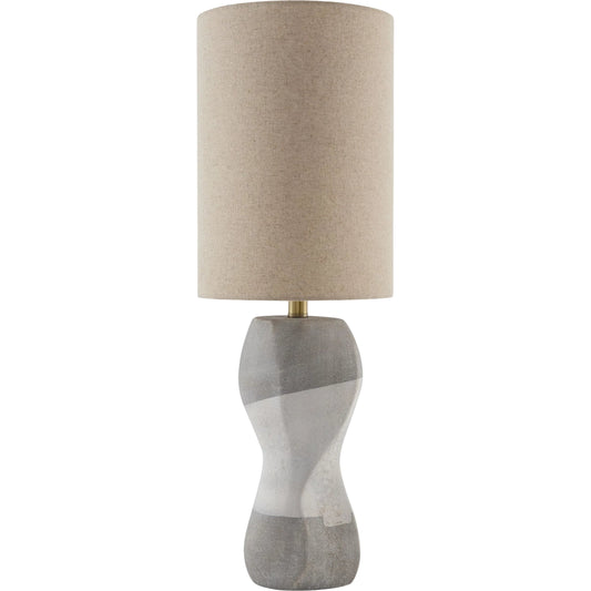 Arivon Accent Table Lamp by Livabliss in gray, translucent, tan, white and painted. Made from resin, linen, plastic in a unique style.