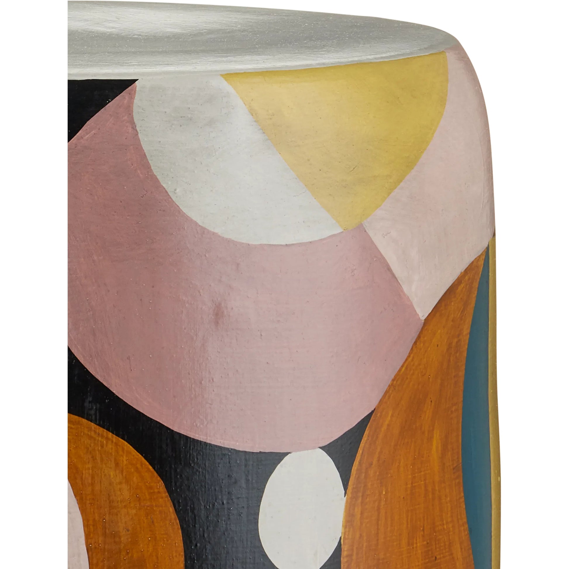 So Nouveau Pink Accent Table by Currey and Company in multicolor. Made from terracotta in a modern style.