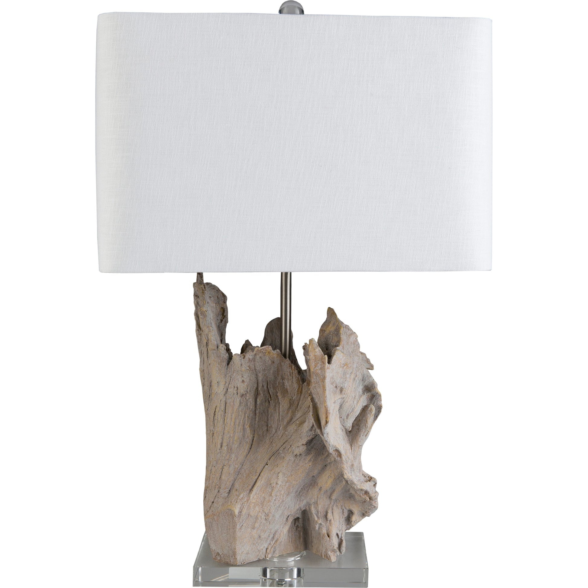 Darby - 21509 by Surya in clear, metallic nickel, brown and hand finished. Made from linen, polyester, crystal, metal in a coastal style.