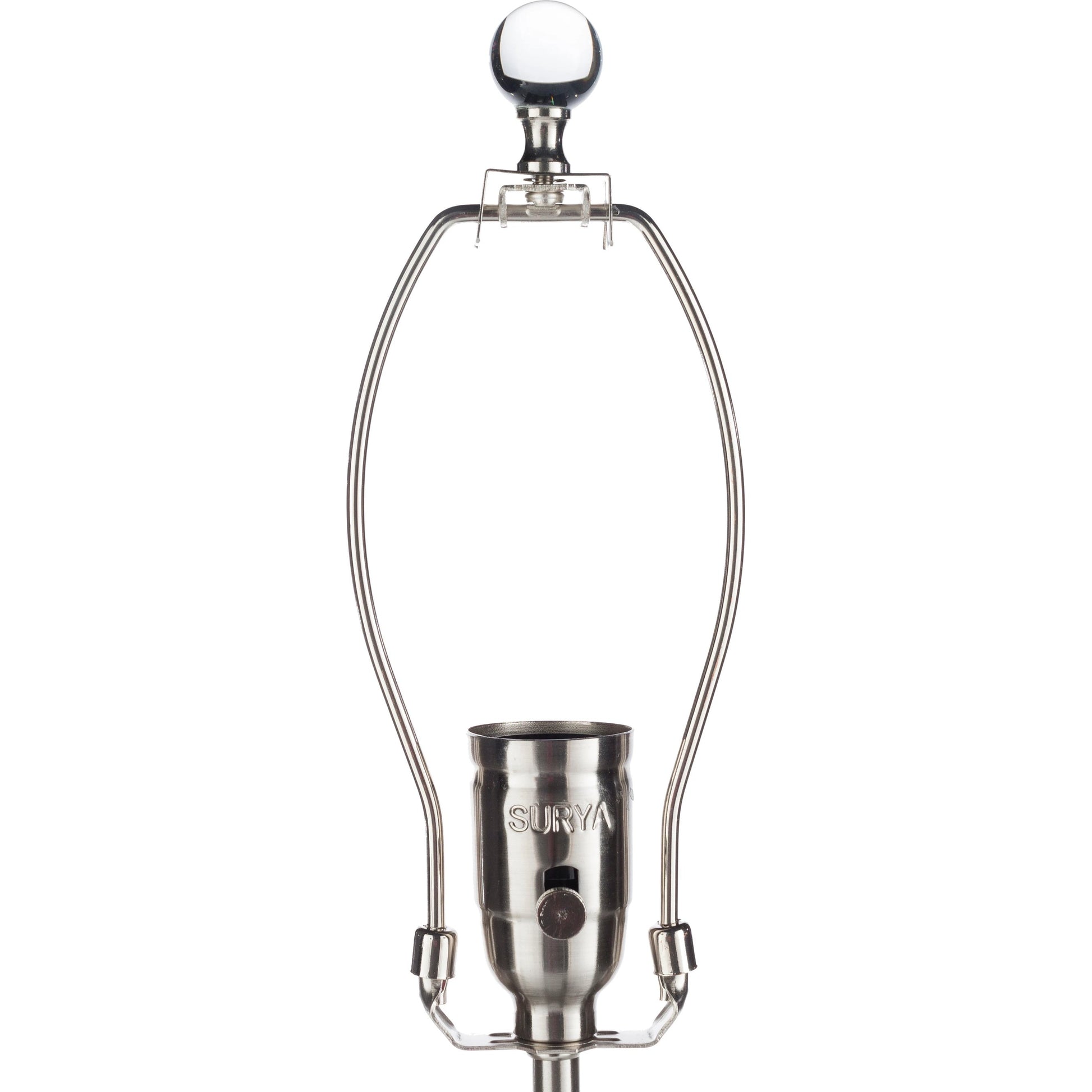 Darby - 21509 by Surya in clear, metallic nickel, brown and hand finished. Made from linen, polyester, crystal, metal in a coastal style.