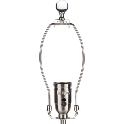 Darby - 21509 by Surya in clear, metallic nickel, brown and hand finished. Made from linen, polyester, crystal, metal in a coastal style.