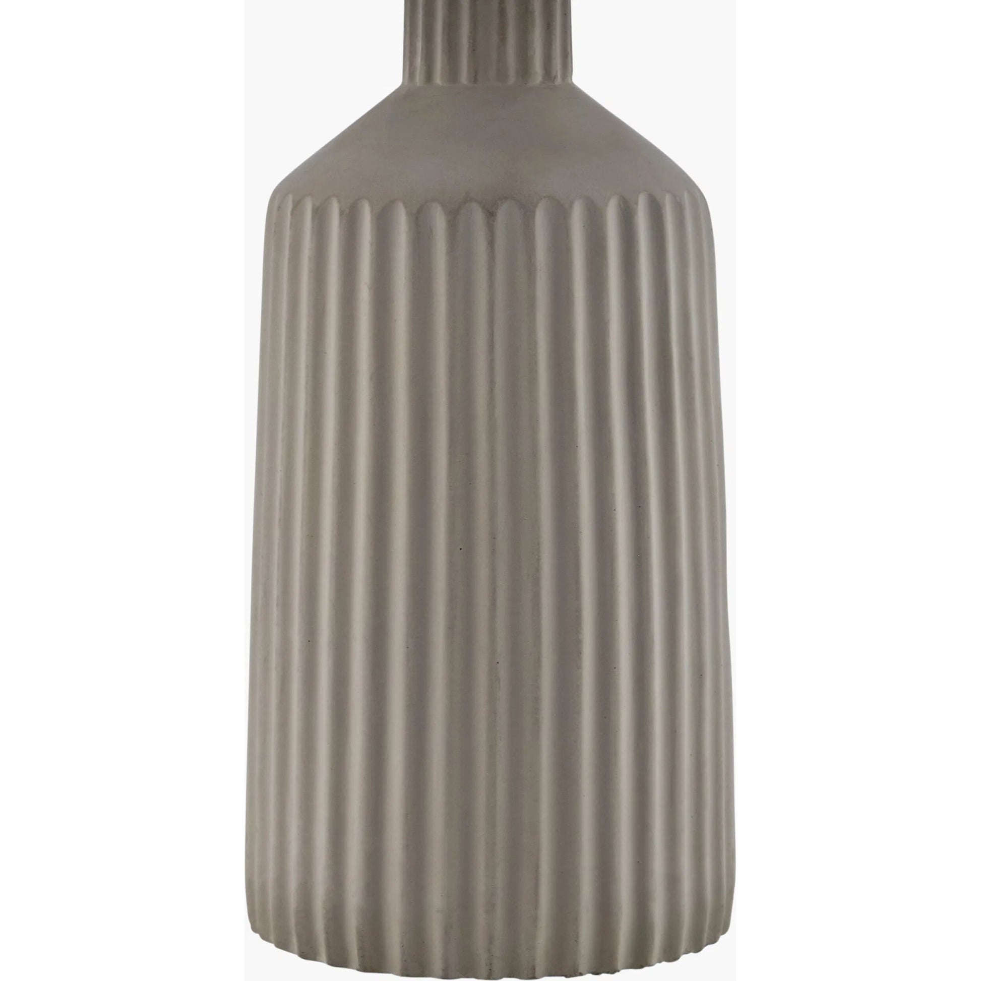 Arez Accent Table Lamp by Livabliss in hand painted gray. Made from concrete, cotton in a modern style.