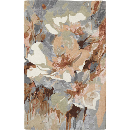 Dafney Transitional & Botanical Rug - 8868F by Feizy in tan, gray, green. Made from viscose, wool in a unique style.