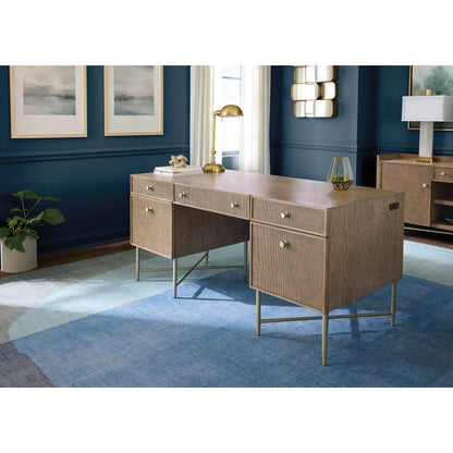 Sonnet Executive Desk by Hooker Furniture in medium wood and wren. Made from unique in a transitional style.