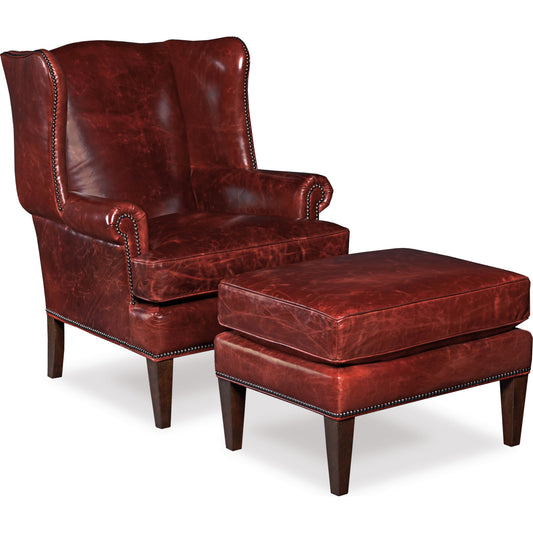 Blakeley Club Chair by Hooker Furniture in covington bogue. Made from leather in a traditional style.
