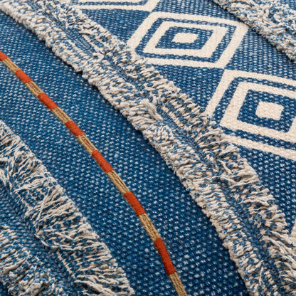 Ashbury Pillow - 13877 by Surya in dark blue, cream, tan, mustard, rust. Made from 100% cotton in a eclectic & global style.