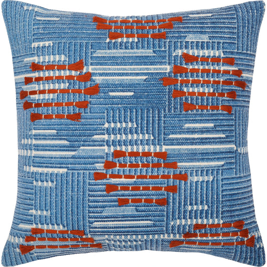 Ashbury Pillow - 8695 by Surya in blue, light beige. Made from 100% cotton in a eclectic & global style.