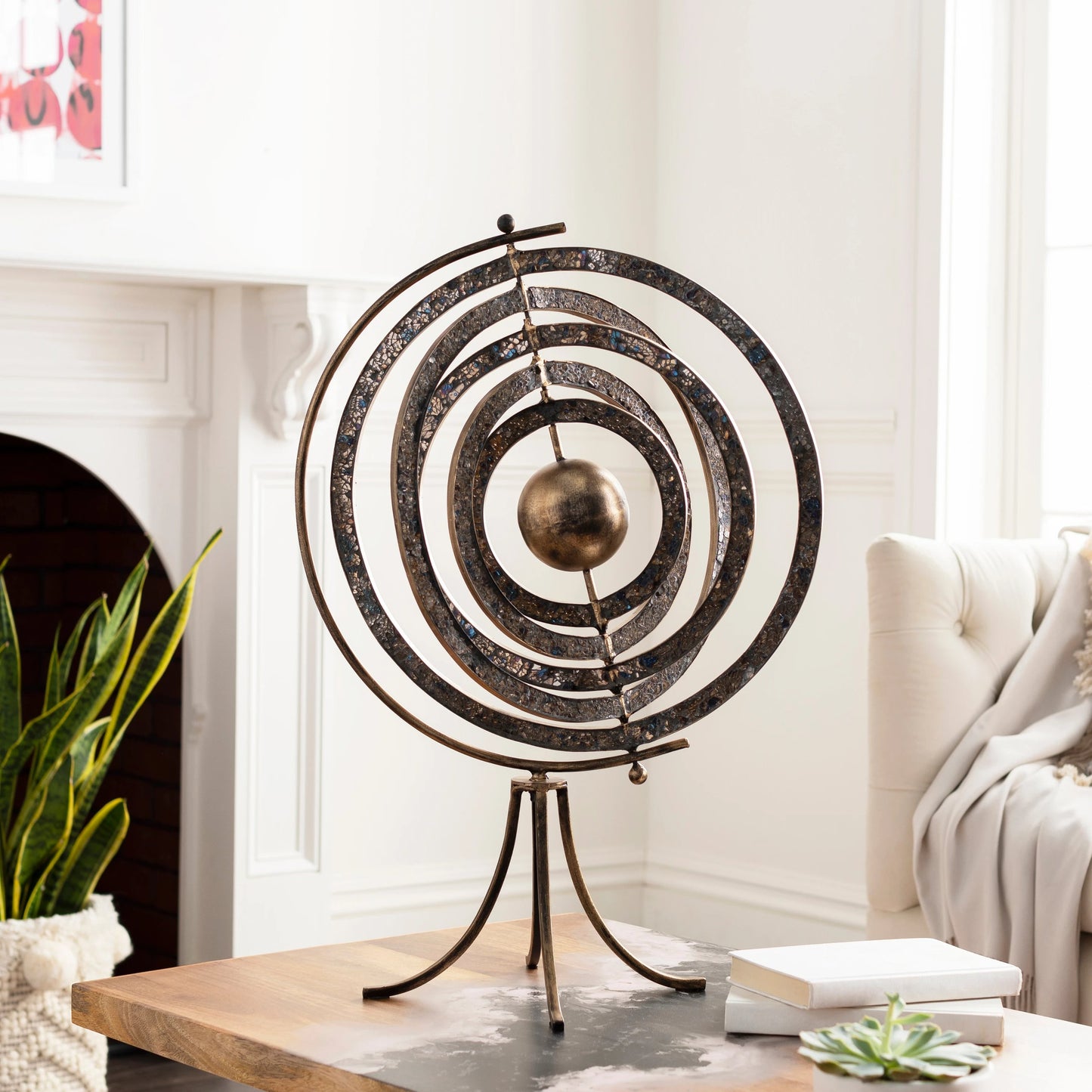 007 SI-1876728 | Lifestyle | Astrid - 25298 by Surya in metallic bronze, metallic gold and powder coatedlacquered. Made from glass, metal in a eclectic & global style.