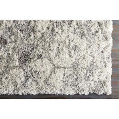 Alta Shag Rug by Livabliss in light gray, off-white, medium gray. Made from 100% polypropylene in a modern style.