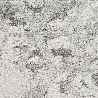 Alta Shag Rug by Livabliss in light gray, off-white, medium gray. Made from 100% polypropylene in a modern style.