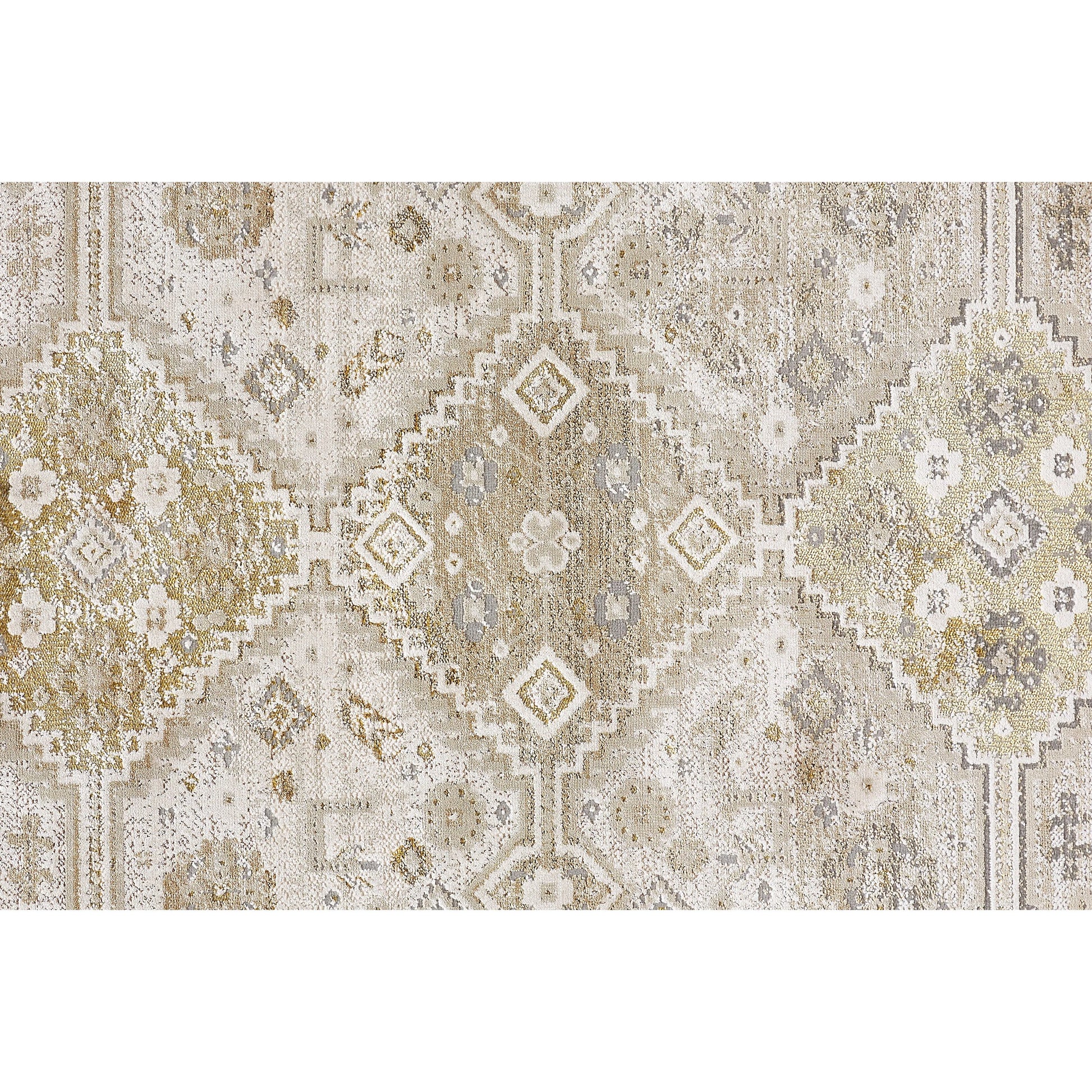 Aura Persian Rug - 3738F by Feizy in gold, ivory. Made from polyester, polypropylene in a unique style.