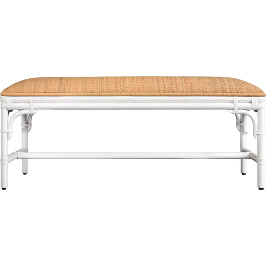 Asha Bench by Worlds Away in white. Made from unique in a unique style.