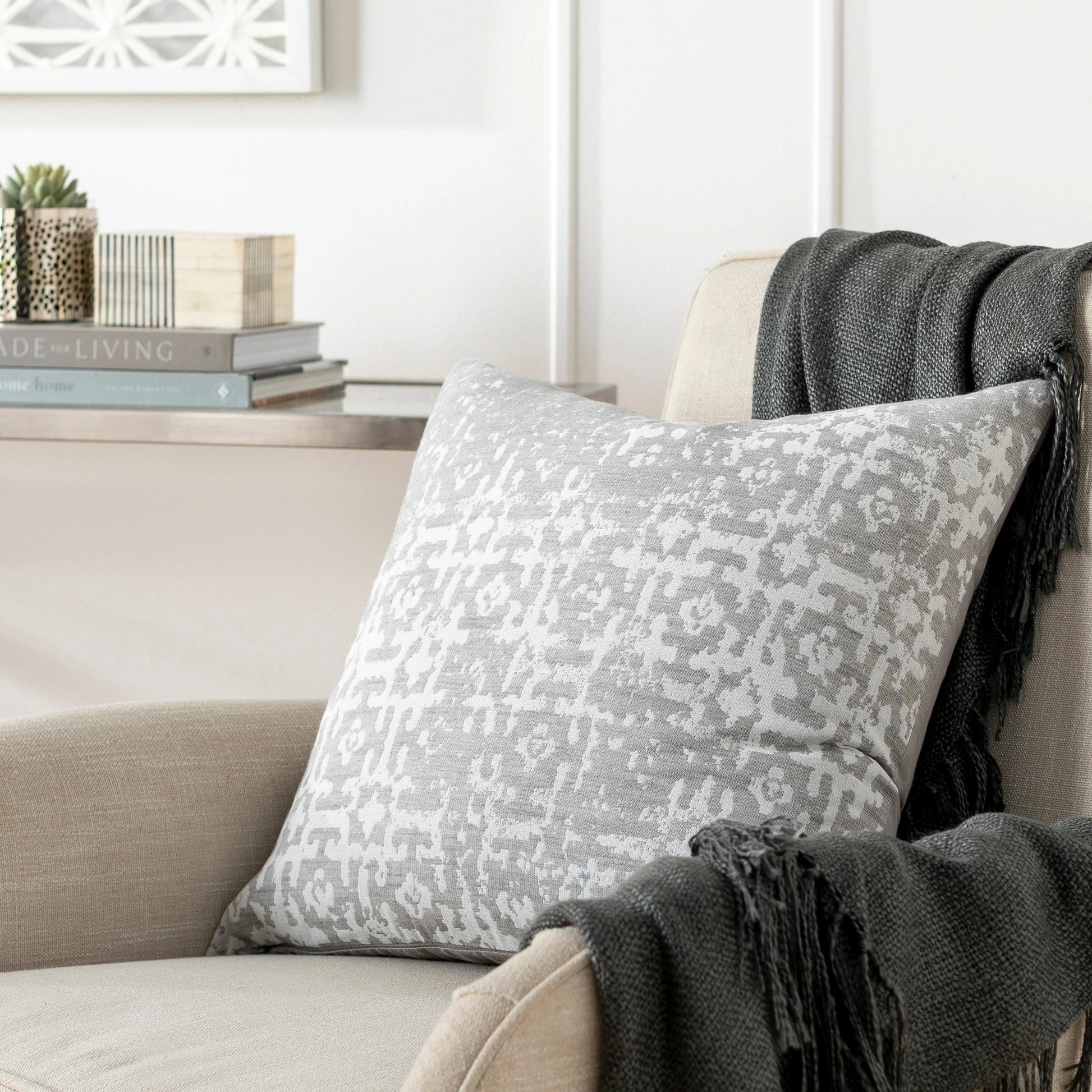 Abstraction Pillow - 5800 by Livabliss. Made from 100% cotton in a modern style.