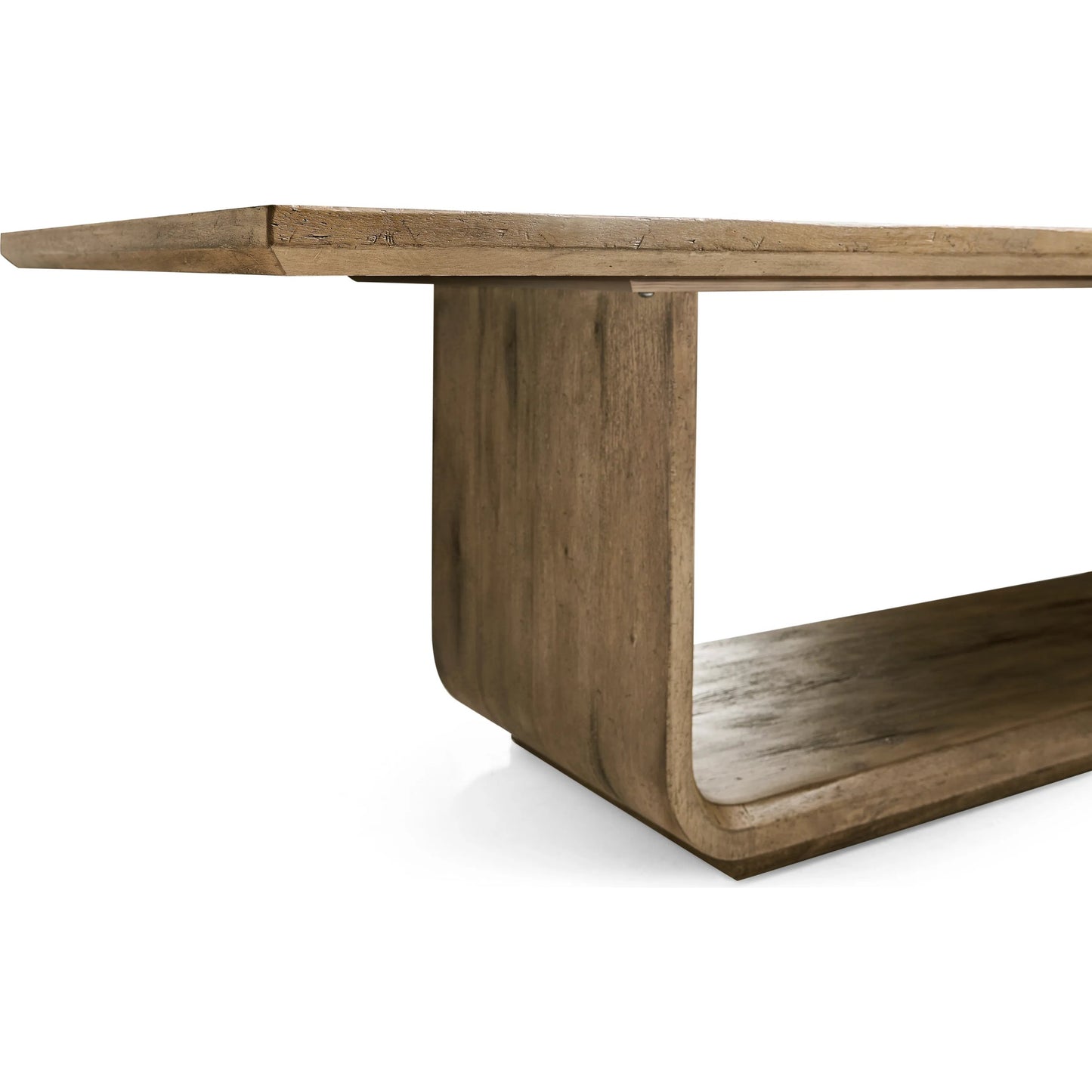 007 SI-2462566 | Closeup | 108" Stone Ridge Rectangular Table by Jonathan Charles in tully light acacia. Made from acacia veneer in a transitional style.