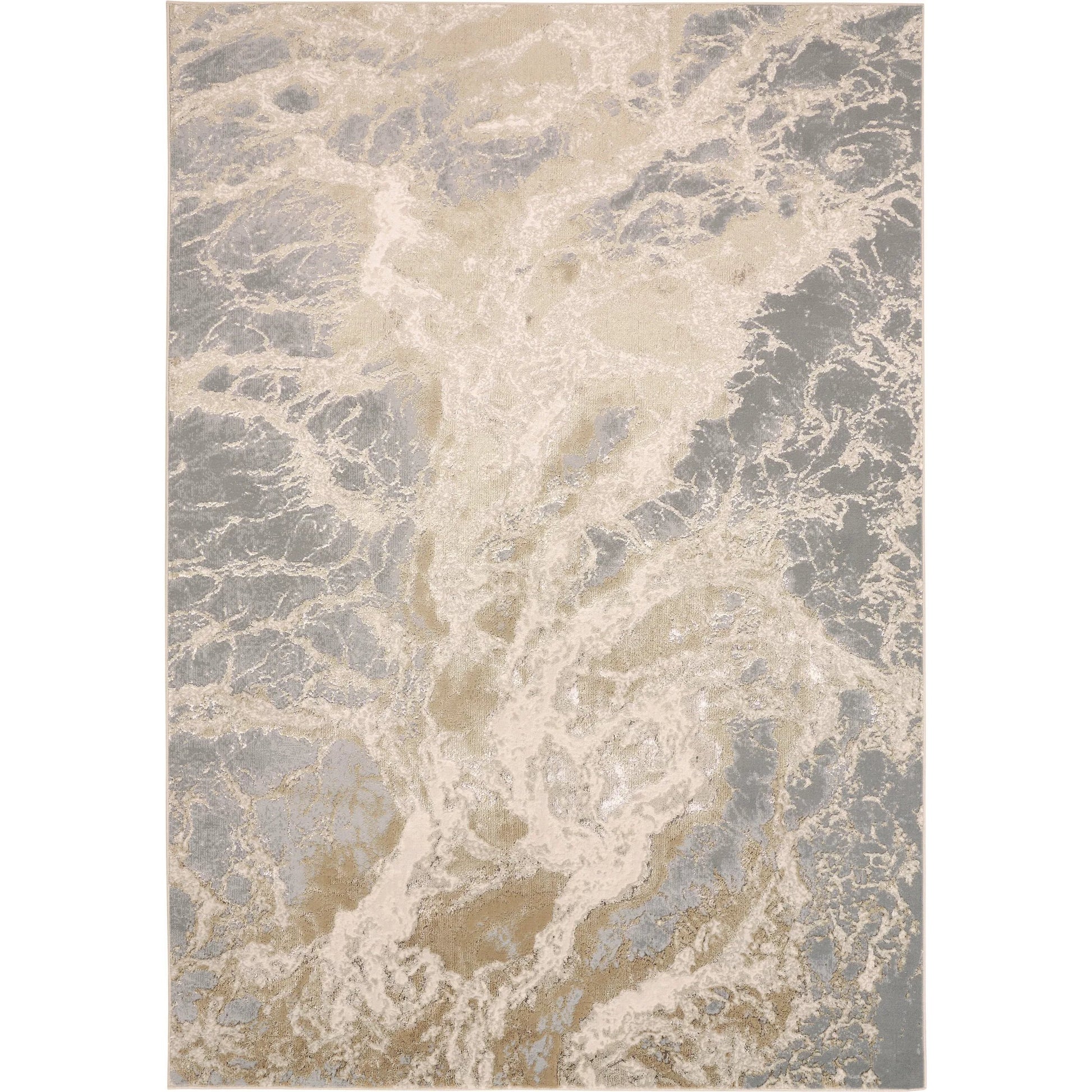 Aura Rug - 3563F by Feizy in ivory, silver, gold. Made from polyester, polypropylene in a unique style.