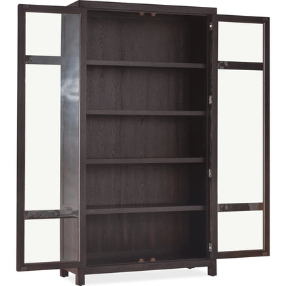 Driftwood Display Cabinet by Hooker Furniture. Made from oak solids, oak veneers, seeded glass, fabric, 100% polyester in a transitional style.