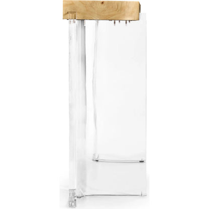Veil Console Table by Jonathan Charles in natural mappa burl. Made from mappa burl in a modern style.