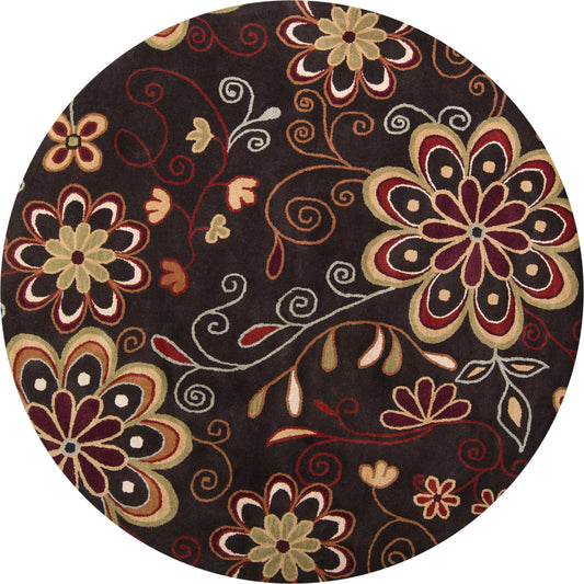 Athena Rug - 1167 by Surya in dark brown, burgandy, brown, camel, olive, mustard. Made from 100% wool in a unique style.