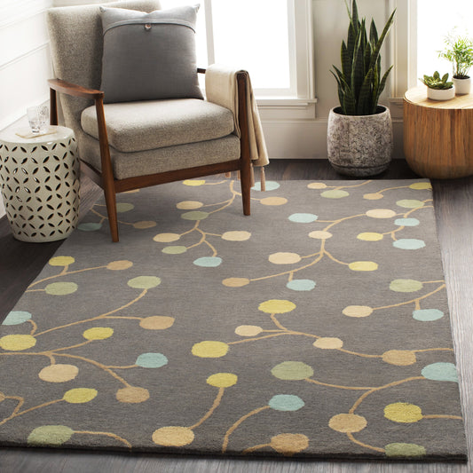 Athena Rug - 690 by Surya in taupe, aqua, light brown. Made from 100% wool in a unique style.