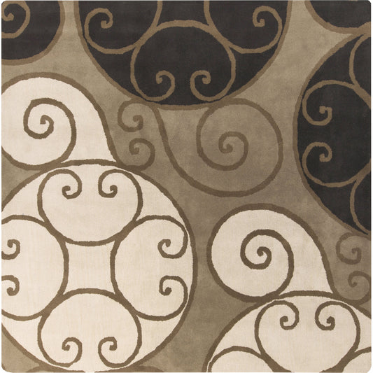 Athena Rug - 1170 by Surya in beige, black, brown, dark brown. Made from 100% wool in a unique style.
