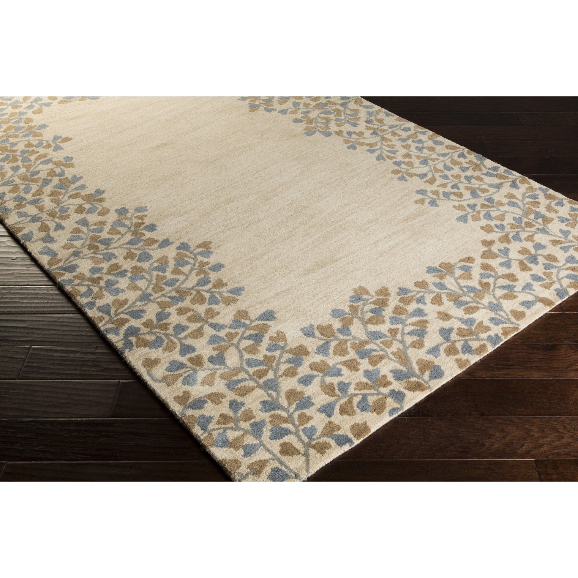 Athena ATH-5117 Rug by Surya in beige, medium brown, charcoal, denim. Made from 100% wool in a unique style.