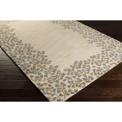 Athena ATH-5117 Rug by Surya in beige, medium brown, charcoal, denim. Made from 100% wool in a unique style.
