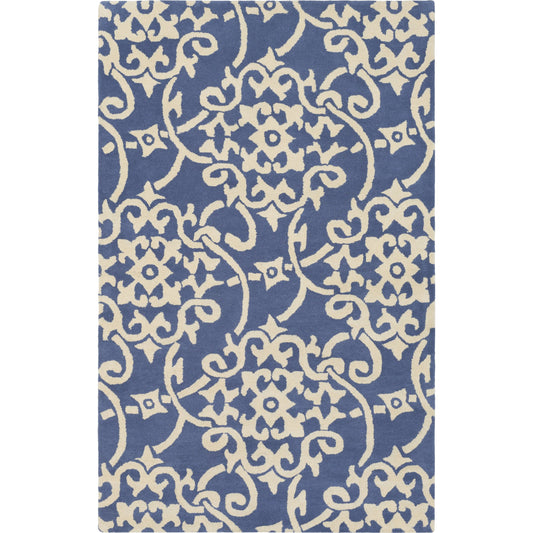 Athena Rug - 20554 by Surya in denim, cream. Made from 100% wool in a unique style.