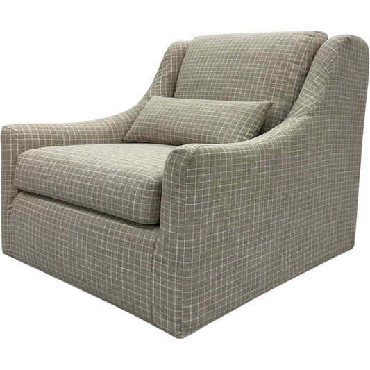 Atkinson Swivel Chair - 525428 by Surya in gray. Made from upholstery: polyester, base: rubber wood, fill: 45% polyurethane foam, 55% polyester, polyfill in a modern style.