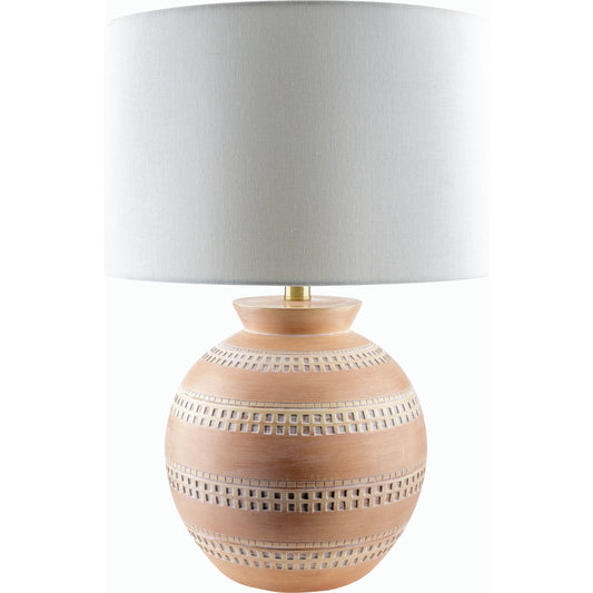 Atollo Accent Table Lamp - 535848 by Surya in paintedplated. Made from resin, linen, iron in a modern style.