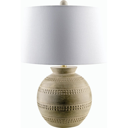 Atollo Accent Table Lamp - 535848 by Surya in paintedplated. Made from resin, linen, iron in a modern style.